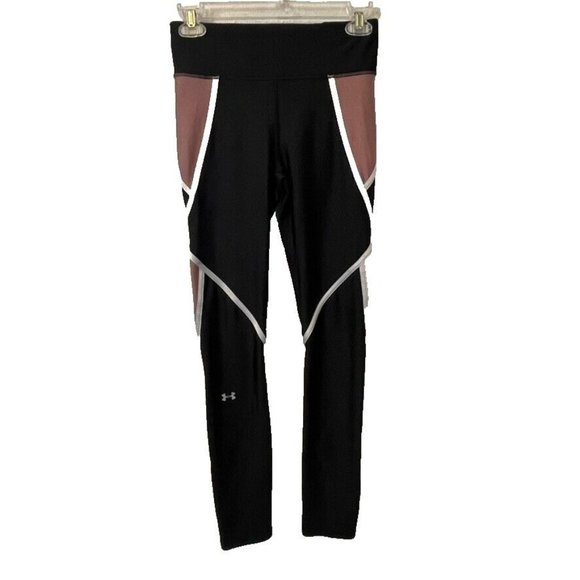 Under Armour Heat Gear Compression‎ Mauve Black Leggings Women's Size S - Picture 1 of 6